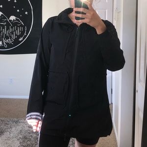 Long zip soft shell jacket